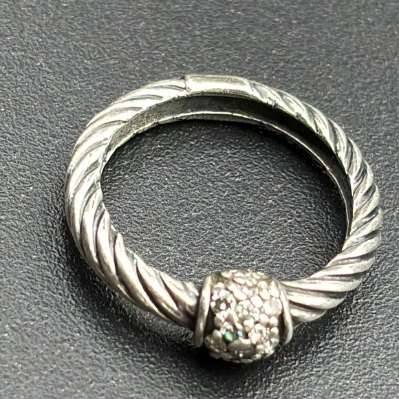 David Yurman Sterling Silver Diamond Ring & Necklace Set ✨FIRM✨ - Picture 15 of 17